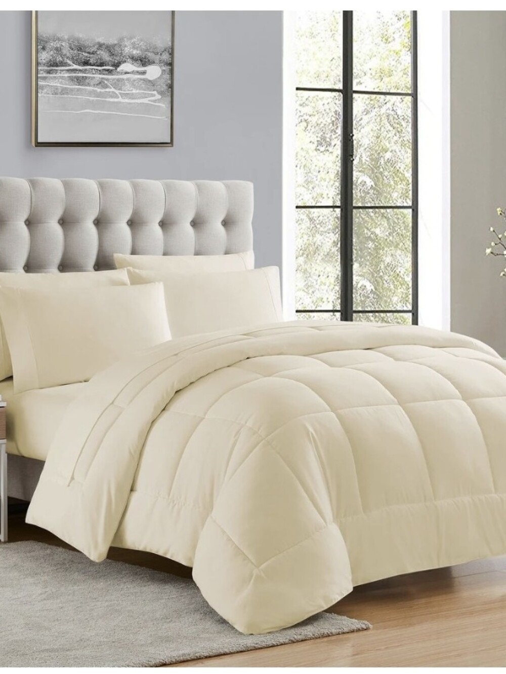 Sweet Home Essential 8-Piece Bed in a Bag Comforter Set King Biege